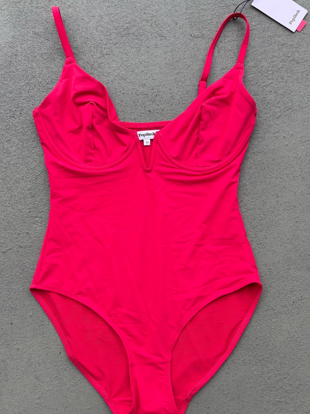 Lush Red-Toned One-Piece Swimsuit with Underwire Support